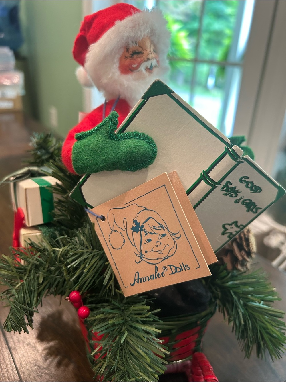 Annalee Dolls vintage Santa on sled. New still has tags!